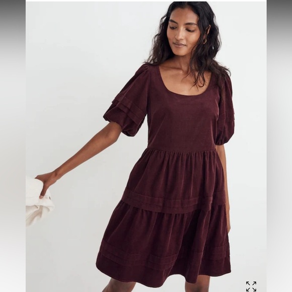 Madewell Corduroy Tiered Mini Dress – NWT Size Small 100% cotton - Picture 1 of 9